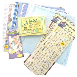 Bundle Scrapbook supplies baby boy paper stickers graphic blue lot BUNDLE & SAVE